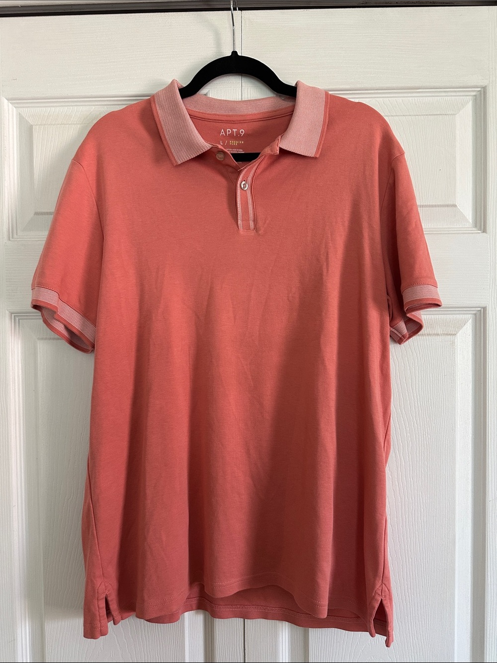 Apt. 9 Men’s Coral Short Sleeve Polo Shirt Size Large